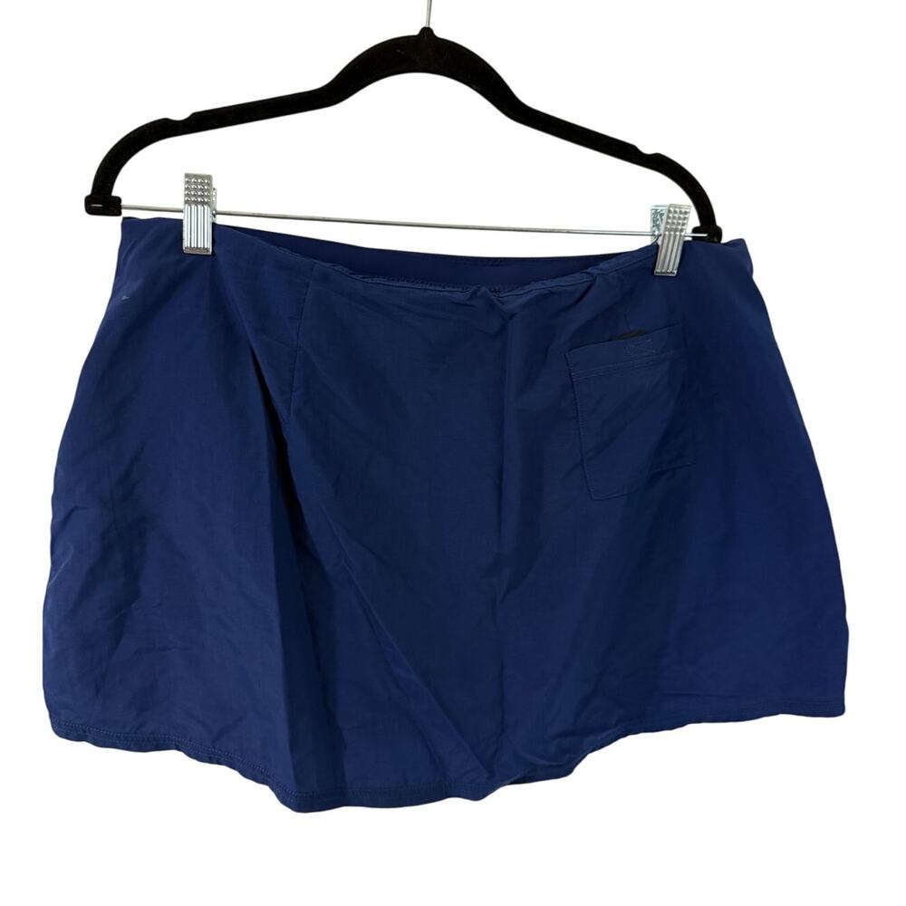Lands' End Blue Size 16 Swimsuit Skort Bathing Suit Bottom Side Zipper
